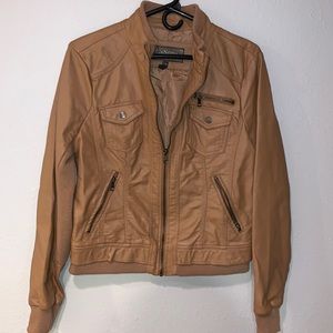 Tan faux leather jacket